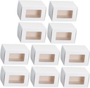 Cabilock 10Pcs Window Cake Packaging Box Thicken Dessert Container Lid for Baking Supplies Box for Cupcakes and Pastries