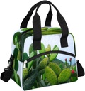 Bulbous Cactus Prickly Pear Insulated Lunch Bag Women Reusable Lunch Tote for Adult Men Adjustable Shoulder Strap Cooler Durable Lunch Box for Office Work Picnic Travel