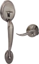 Schlage FE285PLY620ACCLH Antique Pewter Handle Only Left Handed Plymouth Keyed Entry Handleset with an Accent Lever from The Plymouth Collection (Plymouth Electronic Keypad Deadbolt Sold Separately)