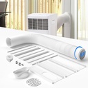 Portable Air Conditioner Window Vent Kit with 80" Length, 5.9" Diameter Exhaust Hose, 15Pcs Universal PVC AC Window Slide Seal with 6 Panel(17" to 95") for Horizontal&Vertical Windows