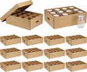 Menkxi 12 Pcs Mason Jar Storage Box 16 oz Regular or Wide Mouth Stackable Storage Organizer Mason Jar Containers Canning Box with Handles Cardboard Can Stack for Moving