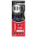 Colgate Gum Health Charcoal Toothbrush with Ultra Soft Floss Tip Bristles, Extra Soft for Sensitive Gums and Teeth, 4 Pack