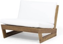 GDFStudio Outdoor Acacia Wood Club Chairs with Cushions (Set of 2), White