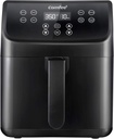 COMFEE' 5.8Qt Digital Air Fryer, Toaster Oven & Oilless Cooker, 1700W with 8 Preset Functions, LED Touchscreen, Shake Reminder, Non-stick Detachable Basket, BPA & PFOA Free (110 electronic Recipes)
