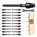 10 Pairs Black Cable Railing Kit Tensioner QuickLock, Right&Left Handed Thread Swage Lag Screws for Wood Post of 1/8 T316 Steel Cable Railing Hardware, Tool-Free Installation,HF015BL