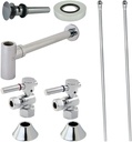 Kingston Brass CC43101DLVOKB30 Contemporary Sink Trim kit with Drain and Bottle Trap, Polished Chrome