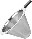 Garneck Wear Resistant Stainless Steel Coffee Filter Cone Dripper Beverage Sifter Tea Strainer for Single Cup Brewing Easy Extraction Black