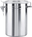 Stainless Steel Kitchen Canister 1900ml Airtight Clamp Lid, Clear Top Ideal for Kitchen Storage, Food Storage, Pantry Storage