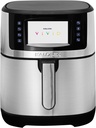Kalorik Air Fryer VIVID Select Series, 7 Quart Capcity with Full Color Display and Touch Controls, 202 Presets in 12 Food Categories Includes Nonstick Basket & Trivet, 1500-Watts, Stainless Steel