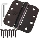 Cauldham (2 Pack) Heavy-Duty 4" Self-Closing Spring Door Hinge with 5/8" Radius Corners, UL Listed - Oil Rubbed Bronze