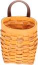 Sosoport Rustic Woven Wall Hanging Basket Front Door Storage Organizer for Ginger Garlic Multi Purpose Kitchen Seasoning and Decorative Flower Basket