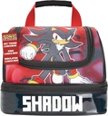 Get Trend SONIC THE HEDGEHOG Lunch Box Shadow Insulated with Two Compartments for Kids Teens Travel Picnic Beach (Black Shadow)