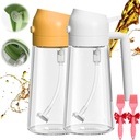 2in1 Glass Olive Oil Dispenser Bottle, 2024 New Food-grade 2-in-1 Glass Oil Sprayer and Dispenser for Kitchen Cooking, Glass Oil Dispenser Spray Bottle for Home (470ml-2PCS B)