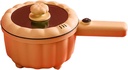Tyenaza Electric Hot Pot, Mini Non Stick Sauté Pan Electric Cooker for Home Dorm Office Egg, Fried Rice, Soup(Pumpkin Color)