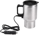 12V Electric Travel Coffee Mug 450ml Stainless Steel Car Heating Cup with LeakProof Lid and Indicator Light
