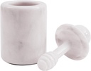 Radicaln Marble Honey Pot 5.5'' Inches White Handmade Honey Jar with Dipper and Lid - Honey Dispenser For Kitchen Tabletop, Mini Honey Jars For Countertop Storage
