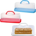Bread Storage Container (3 Pack) With Handle, Plastic Box With Clear Airtight Lid for Homemade, Banana, Pumpkin Bread
