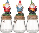 3pcs Christmas Candy Jar,Christmas Glass Storage Jars,Christmas Decorations,Resin Dwarf Elf Dwarf Christmas Ornaments Candy Jar Gift,Decorative Canisters Sets for Xmas Home