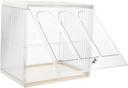 GLEAVI Double Layer Bread Box Clear Window Bread Storage Keeper for Kitchen Countertop Vintage and Bagels