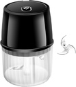 Electric Food Chopper, Electric Garlic Chopper USB Rechargeable Mini Chopper 250ML Mini Food Processor Low Noise Garlic Mincer for Chopping Ginger, Herbs, Chili, Meat Black