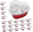 PRETYZOOM 20Pcs Heart Shaped Portable Cake Boxes with Clear Lid Multi Function Bakery Cake Carrier and Desserts Oil and Storage Case for Home and Shop Use