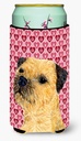 Caroline's Treasures LH9143TBC Border Terrier Hearts Love and Valentine's Day Portrait Tall Boy Hugger Can Cooler Sleeve Hugger Machine Washable Drink Sleeve Hugger Collapsible Insulator Beverage Insu