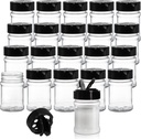 Yesland 20 Pack Plastic Spice Jars Bottles, 5 Oz PET Spice Containers BPA Free with Black Cap, Empty Seasoning Jars Glitter Storage Containers for Storing Spice Herbs Powders Glitter