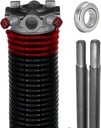 Garage Door Torsion Spring (225 x 1.75 x 27) | 1" Steel Bearing + Pair of Winding Bars | Left Hand Wound Replacement (Right Side) (Cone Color: Black)