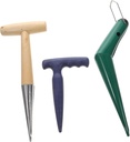 1set Gardening Tool Garden Dibber Soil Puncher Tools Hand Planter for Joyful Sowing