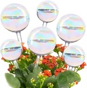 Tomorotec Iridescent Glass Self Watering Globes 6-Pack (3 Large+3 Small), Decorative Hand-Blown Rainbow Glass Watering Bulbs, Automatic Irrigation for Indoor & Outdoor Plants, Easy to Use and Maintain