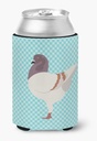 Caroline's Treasures BB8123CC German Modena Pigeon Blue Check Can or Bottle Hugger Cooler Washable Drink Sleeve Collapsible Beverage Insulated Holder, Can Hugger, Multicolor