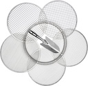 Soil Sieve Garden Potting Riddle Sieve Stainless Steel Soil Sieve Set, With 5 Interchangeable Filter Mesh Sizes 3,6,9,10,12mm and Bonus Spade