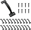 HOME MASTER HARDWARE 20 Pack 6-1/2 inch Gate Pull Door Handles Metal Gate Pulls Kitchen Furniture Cabinet Wardrobe Closet Drawer Handle Black with Screws