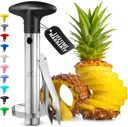 Zulay Kitchen Stainless Steel Pineapple Corer & Slicer – Heavy-Duty Pineapple Cutter with Reinforced Blade & Eye Removal Tool – Effortless Pineapple Core Remover & Slicer - Black