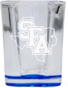 R and R Imports Stephen F. Austin State University 2 Ounce Engraved Shot Glass Square Blue Base Officially Licensed Collegiate Product 2-Pack