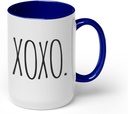 GotPrint XoXo Valentine Day Gift Coffee Mug, Funny Novelty Ceramic Cup Gift for Couple Him Her, Indigo, 15 Oz