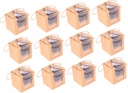 12pcs Individual Cupcake Boxes Window and Inserts for Cake Transport for Weddings Birthday Parties and Bakery Treats