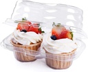 Clear Plastic Cupcake Container with Lid 2 Compartment Individual Clear Plastic Cupcake Muffin Container Boxes Cupcake Carrier Holder Box for Cupcake Party Wedding,50 Pack