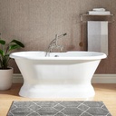 Signature Hardware 260281 Henley 66" Cast Iron Double-Ended Pedestal Tub with 7" Rim Holes - White