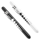 CAVN Pen Light with Pupil Gauge LED Penlight for Nurses Doctors, 2 Pcs Reusable Medical Penlight for Nursing Students (Black/White)