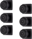 BRINKS Contemporary Privacy Ball Door Knob, Modern Lock Set, Interior Door Knobs for Sleek Home Decor - Matte Black (Pack of 6)