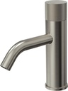 Brushed Nickel Modern Knob Bathroom Sink Faucet, 7.3-Inch Tall, Single Hole Vanity Faucet with Pop-Up Drain