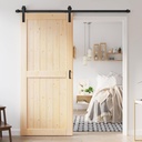 36x80 inch Sliding Barn Wood Door Slab with 6.6ft Hardware Kit, Requires Simple DIY Assembly