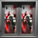 2PCS Halloween Giant Spooky Scary Window Posters - Creepy Party Decoration Haunted House Door Cover Creepy School Dormitory Window Cover 60" x 60"