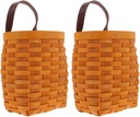 Alipis 2pcs Wall Hanging Woven Basket Small Vegetable Fruit Storage Holder Garlic Basket for Kitchen Rustic Decorative Storage
