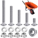 40 Pcs Wheelbarrow Carriage Bolts and Nuts，Stainless Steel Carriage Bolts，Flange Hex Nuts with Spring Washers,Wheelbarrow Handles Replacement Parts（5/16-18 5”,3-1/2”,2-3/4”,2-1/4”,3/4”）