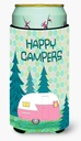 Caroline's Treasures VHA3004TBC Happy Campers Glamping Trailer Tall Boy Hugger Can Cooler Sleeve Hugger Machine Washable Drink Sleeve Hugger Collapsible Insulator Beverage Insulated Holder