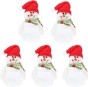 ABOOFAN 5pcs Christmas Candy Boxes with Plush Snowman Doll Lid Xmas Cookie Jar Sugar Bottle Food Storage Containers Bottle Holder for Winter Holiday Party Supplies