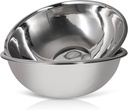 WHYSKO® Large Mixing Bowls, Set of 3 Stainless Steel 30 Quart Bowls for Restaurants, Food Service, Caterers and Home Kitchen Use, Rust Proof Bowls Great for Meal Prep, Baking, Serving, Food Storage