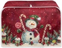 Biyejit 4 Slice Toaster Cover Rose Candy Snowman Small Appliance Covers Universal Size Microwave Oven Dustproof Cover for Women Christmas Decor